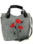 Kabelka Excent sv. šedá vlčí máky